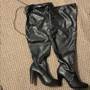 Lane Bryant “leather” thigh high boots